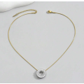 Stunning CZ Embellished Open Circle Pendant Necklace