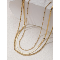 Set of 3 Gold Stainless Steel Non Tarnish Necklaces in High Quality Velvet Jewellery Gift Box