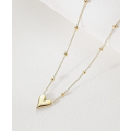 Chic Gold Heart Design Non Tarnish Stainless Steel Necklace