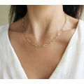 18K Gold Plated Stainless Steel Paperclip Design Necklace - 40cm + 5cm extender