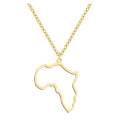 Dainty Gold Colour Stainless Steel Hollow Map of Africa Necklace
