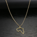 Dainty Gold Colour Stainless Steel Hollow Map of Africa Necklace