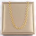 Mini Dainty Hollow Circles Linked Gold Colour Stainless Steel Necklace