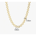 Mini Dainty Hollow Circles Linked Gold Colour Stainless Steel Necklace