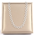 Mini Dainty Hollow Circles Linked Silver Colour Stainless Steel Necklace