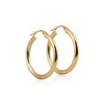Gold Colour Round Hoop Stainless Steel Earrings - 3cm