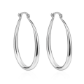 Silver Colour Stainless Steel Oval Hoop Earrings