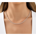 3mm Silver Rope Chain Twist Stainless Steel Necklace - 45cm Length