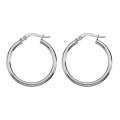 Silver Colour Round Hoop Stainless Steel Earrings - 2cm