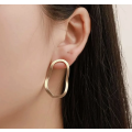 Gold Colour Hollow Geometric Earrings in Jewellery Gift Box