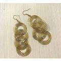 Gold Colour Spiralled Circle Earrings in Jewellery Gift Box