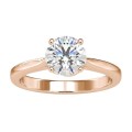 4 prong Twisted solitaire Genuine Diamond Ring