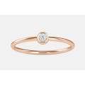 Glossy Bezel Solitaire Genuine Diamond Ring