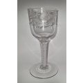 18th Century engraved bowl glass with air-twist stem and white twist stem (rare).