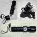 USB Charging LED Torch (Bright, Dim, Flash Light Selected)