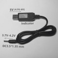 USB-DC Power Supply Transformer Cable, Lithium Battery Charger Cable (5V to 3.7V/4.2V, DC3.5*1.35mm)