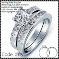 925 STERLING SILVER 2 PIECE WEDDING SET, SQUARE cut CZ RINGS,  *SIZE 6,