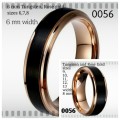 Unisex Tungsten Black-Rose Gold bevel/inner, 6mm and 8mm,FREE BOX, SIZE 7