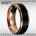 Unisex Tungsten Black-Rose Gold bevel/inner, 6mm and 8mm,FREE BOX, SIZE 7