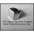 Signet Ring, Silver Tungsten Power Ring, Superb Quality High Polish, SIZE 8 to 11
