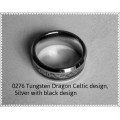 Tungsten Dragon Celtic Ring, Silver, 8MM ,SIZE 8 to 12