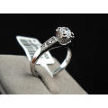 18K WHITE GOLD PLATED SOLITAIRE ENGAGEMENT RING, FREE BOX*SIZES 5, 6, 7,8,9