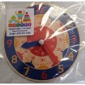 Wooden clock. Learning aid.
