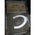 1854 3 Pence Great Britain With Stunning Rainbow toning