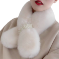 Elegant Plush Ultra Soft and Warm Winter Scarf with Pearl Strap in Stunning Colours