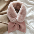 Stylish Knitted and Faux Fur Combination of Imitation Plush Winter Scarf
