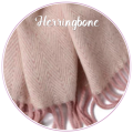 Two Styles Duo Tone Herringbone or Plaid Fashion Wool Winter Scarf or Shawl