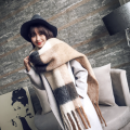 Winter and Autumn Warm Long Jacquard Cashmere Scarf or Shawl with Exaggerated Tassel