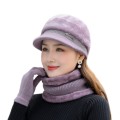 Stylish Three Piece Knit and Faux Fur Hat Scarf and Gloves Set in Beautiful Assorted Colours