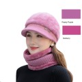 Stylish Three Piece Knit and Faux Fur Hat Scarf and Gloves Set in Beautiful Assorted Colours
