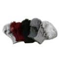 Glamorous & Practical Fashion Dove Grey Fingerless Knitted Gloves With Faux Fur Detail