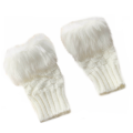 Winter Wedding Glamorous Practical White Knitted Faux Fur Gloves