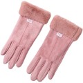 Luxury Winter Suede and Short Pile Fur Gloves in Four Elegant Colours