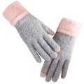Ladies Winter Warm Knitted Mink-like Furry and Touch Screen Gloves