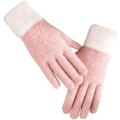 Ladies Winter Warm Knitted Mink-like Furry and Touch Screen Gloves