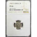South Africa 1952 3P NGC PF66