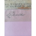 Clarence Walker,1st SA , Olympic boxing gold medal winner at Antwerp,1920, original autograph