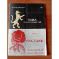 SARA Vs England,1984 program,24 pages