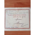 Xmas card signed by Princess Mary of Hardwood House,1953,to all commanding officers and ranks