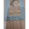 Ella Goldstein, pianist original autograph