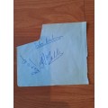 Ray Carlson,Jackie Snyman, Gert Muller Springboks original autographs