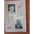 1949 Springbok front row, all 3 original signatures, Okey Geffin, Happy van Jaarsveld, RP Jordaan