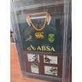 Framed Absa Bok Jersey with 4 x autographs, Duane, Beast, Willie and Fourie