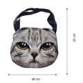 Adorable Animal 3D Prints  Whimsical Cat Lover Shoulder Bag