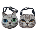 Adorable Animal 3D Prints  Whimsical Cat Lover Shoulder Bag
