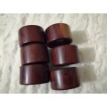 Set of 6 wooden serviette rings